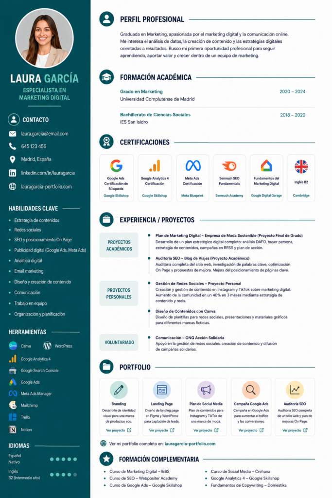 CV sin experiencia: cómo hacerlo si acabas de estudiar 2 CV sin experiencia en formato combinado.
