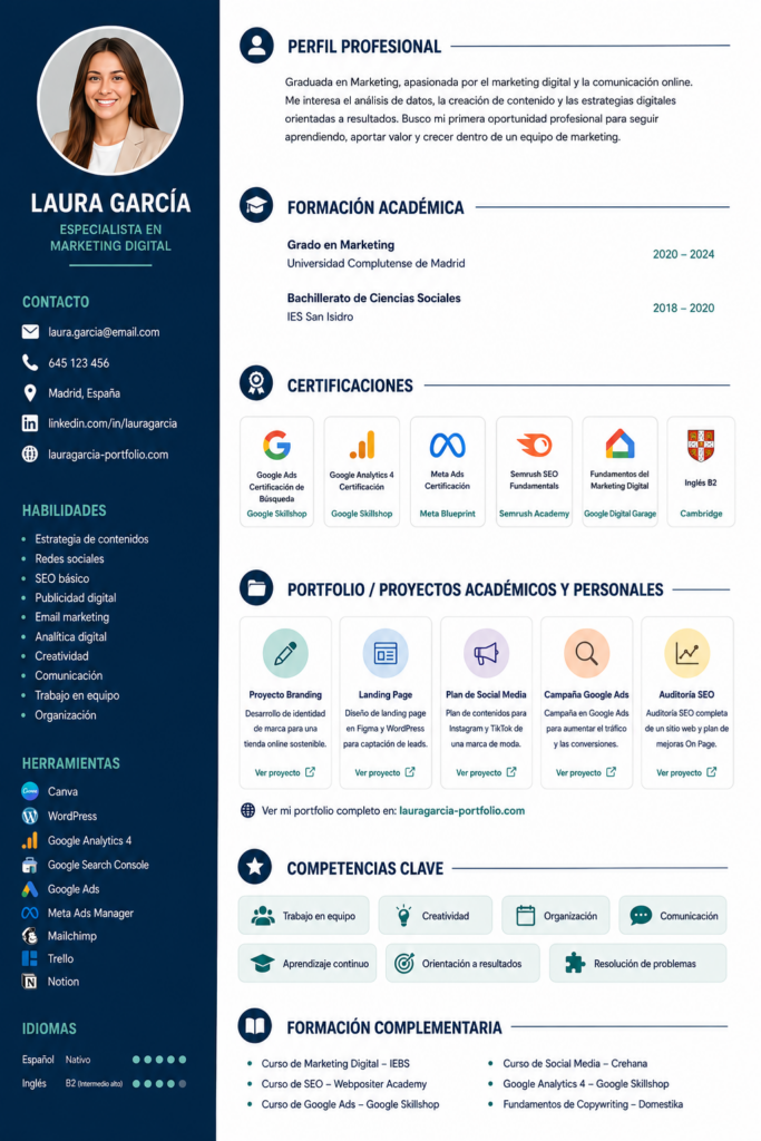 CV sin experiencia: cómo hacerlo si acabas de estudiar 1 CV sin experiencia en formato funcional.