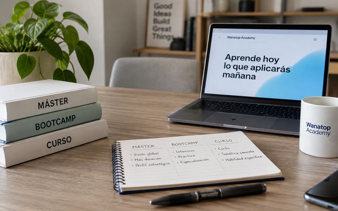 Wanatop Academy - Escuela Avanzada de Marketing y Negocios Digitales 56 Máster vs bootcamp vs curso de marketing: cuál te conviene